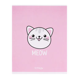 Цена за 10 шт. Тетрадь 48 листов в клетку, Calligrata Meow, МИКС фото 5