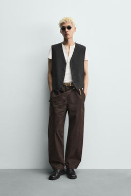 PANTAL?N RELAXED FIT BOLSILLO PETO / Marr?n