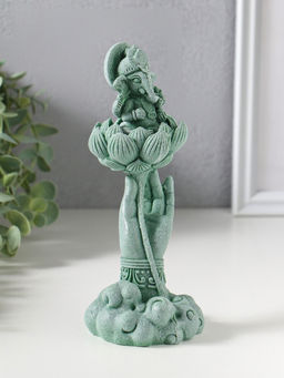 Фигурка полистоун «Рука с лотосом и Ганешей», зелёный, 7×7.3×18.5 см