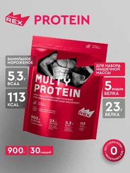 Multy Protein ProteinRex Коктейль со вкусом ванильного мороженого, 900 г  фото 2