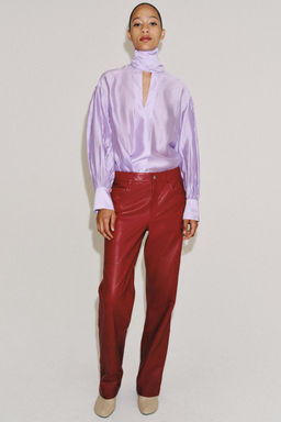 CAMISA SATINADA LAZADAS ZW COLLECTION / Morado