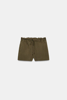SHORTS JACQUARD RAYAS ZW COLLECTION / Marr?n-Azul - Zara фото 6