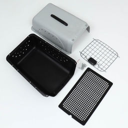 Переноска для животных пластиковая с металлической дверью 47 х 30 х 35 см, вес до 12 кг, серая 934 - Пижон фото 13