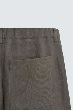 PANTAL?N STRAIGHT FIT 100% LINO LIMITED EDITION / Verde gris - Zara фото 10