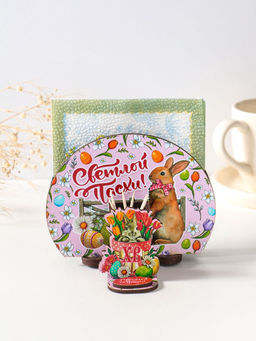 Набор пасхальный салфетница и подставка под зубочистки Заяц