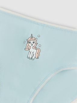 Цена за 2 штуки! Трусы для девочек голубые с принтом Единорог - Mark formelle фото 3