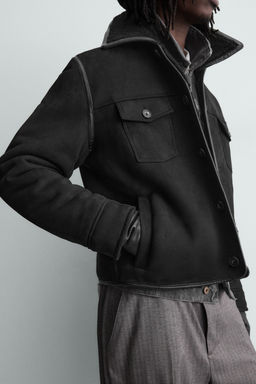 DOUBLE-FACED FAUX SUEDE JACKET - Zara фото 17