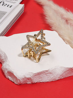 Крабик для волос «Флоранс», звезда, 3.5 см, золото