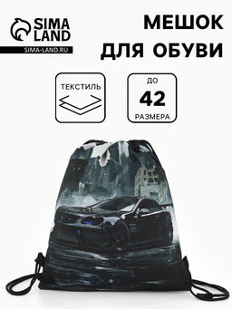 Мешок для обуви «Авто», на стяжке, 36×0.5×42 см