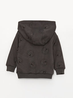 Kap??onlu Uzun Kollu Bask?l? Erkek Bebek Fermuarl? Sweatshirt - Waikiki фото 2