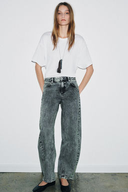 ZW COLLECTION RELAXED FIT MID-WAIST BALLOON JEANS - Zara фото 7