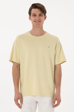 Erkek Comfort Fit Bisiklet Yaka A__k Haki Ti__rt Ti__rt Sepette S_rpriz _ndirim