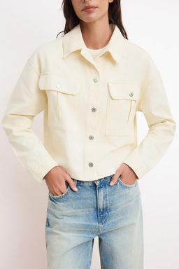 Bej Cep Detayl? Regular Denim Ceket TWOAW26CE00038