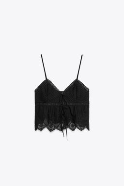 EMBROIDERED STRAPPY TOP - Zara фото 19