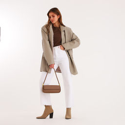 Сумка женская, багет, на магните, цвет коричневый - Simaland фото 8