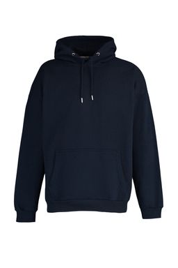 TRENDYOL MAN Siyah Oversize/Genis Kesim Kapusonlu Uzay Bask?l? Ici Polar/S?cak Tutan Sweatshirt TMNAW23SW00344 - Trendyolmilla фото 6