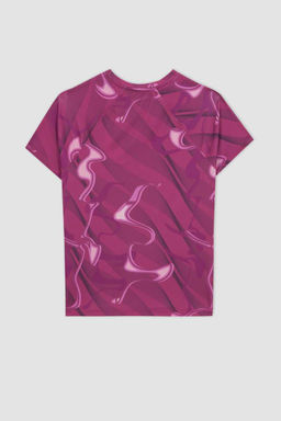 DeFactoFit Футболка с короткими рукавами и спортивным принтом с воротником узкого кроя  фото 9