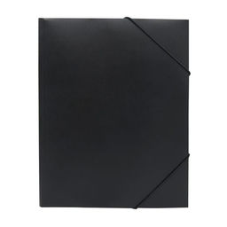 Цена за 3 шт. Папка на резинке А4, 500 мкм Calligrata, корешок 4 мм, до 300 листов, тиснение «песок», чёрная