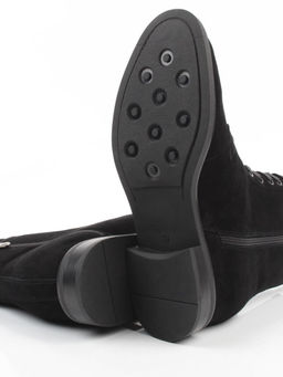 04-M3-1493 BLACK Ботинки зимние женские (натуральная замша, натуральный мех)