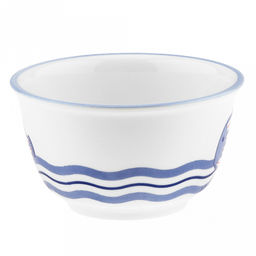 "Синий полосатик" Салатник фарфоровый 400мл, д12см, h6,6см, отводка, белый (Китай)