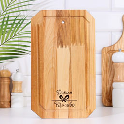 Доска разделочная Гайка малая (кровосток) 30х18х1,8 см