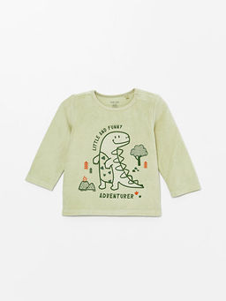 Bisiklet Yaka Uzun Kollu Bask?l? Erkek Bebek Pijama ?st