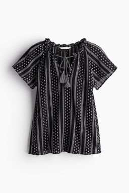 Blusa de algod?n con cord?n de ajuste - H&m фото 3