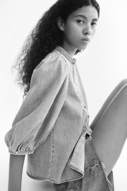 Blusa denim con manga puffy - H&m фото 4