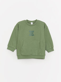 Bisiklet Yaka Uzun Kollu Bask?l? Erkek Bebek Sweatshirt ve E?ofman Alt 2li Tak?m - Waikiki фото 2
