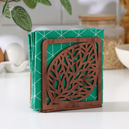 Салфетница деревянная Листочек, 12125,5 см, цвет коричневый