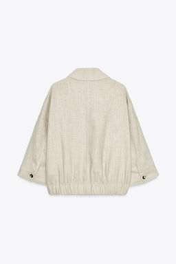 LINEN BLEND SAFARI JACKET - Zara фото 9
