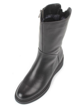 Z4212M BLACK Полусапоги зимние женские (натуральная кожа, натуральный мех) - Фабричный китай фото 5