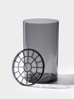 Ваза для цветов с крышкой «Альваро», 25×15 см, пластик, серая