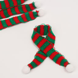 Шарфик для игрушек вязаный «Зимнее утро», набор 5 шт., размер — 27×2 см