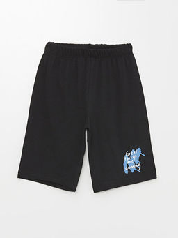 Beli Lastikli Bask?l? Erkek ?ocuk Pijama ?ort