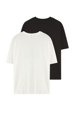 TRENDYOL MAN Ekru-Siyah Oversize/Genis Kesim 2li Paket Cizgi Bask?l? %100 Pamuk T-Shirt TMNSS25TS00210 - Trendyolmilla фото 11