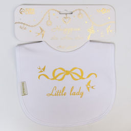 Нагрудник/слюнявчик для кормления «Little lady» на кнопке
