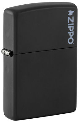 Зажигалка ZIPPO Логотип с черным матовым покрытием | Logo Black Matte 218ZL