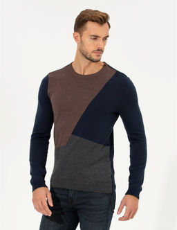 Lacivert Slim Fit Bisiklet Yaka Triko Kazak - Pierre cardin фото 3