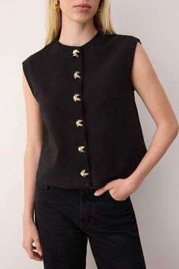 Wardrobe Essentials Siyah Fitted Yelek TWOAW26YE00013