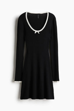 Vestido ajustado en punto de canale - H&m фото 7