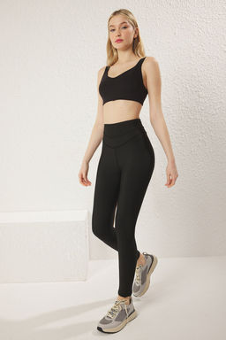 TRENDYOLMILLA Siyah Dikis Detayl? Tam Boy Orme Spor Tayt THMSS25TY00016  фото 3