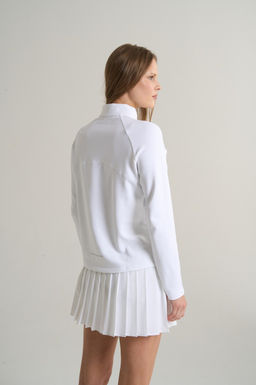 Лонгслив half-zip утепленный Белый ANTA RUNNING LS Tee фото 5