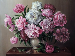 Вышивка крестиком 40х50см, Пионы