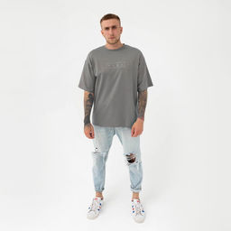 Футболка KAFTAN «пздц», серый, р. 48