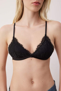 TRENDYOLMILLA Siyah-Beyaz 2li Dantelli Ip Ask?l? Dolgusuz Balensiz Kapl? Bralette Orme Sutyen THMSS24SU00016  фото 2