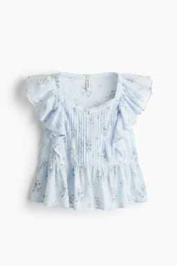 Frill-trimmed cotton top