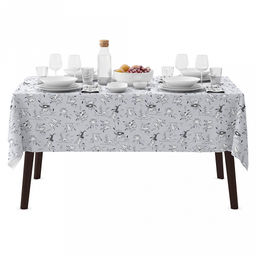 Скатерть 120х145см "Мы котики", длина стола до 105см, на 4 персоны, рогожка 186г/м2, хлопок 100%, упаковка классическая 28х41см, "Домашняя мода" (Россия)