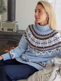 Свитер фактурной вязки из хлопка с акрилом - Vilatte фото 6