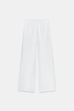 PANTAL?N RECTO ALGOD?N / Blanco - Zara фото 9